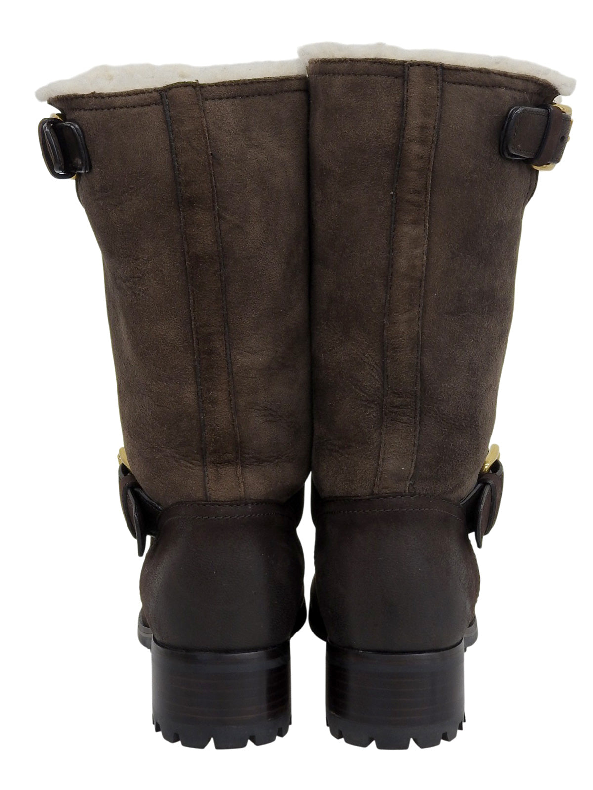 ムートンエンジニアブーツ ダークブラウン