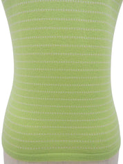 ボーダーパターンノースリーブニットトップス グリーン