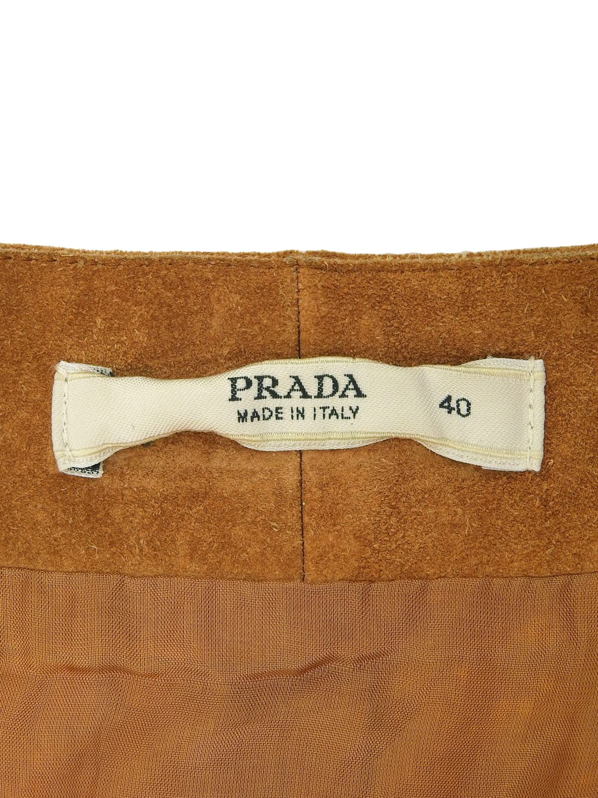 Suede Logo Button Skirt #40 Brown