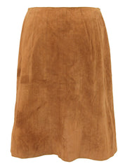 スエードロゴボタンスカート ブラウン