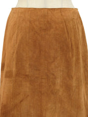 スエードロゴボタンスカート ブラウン