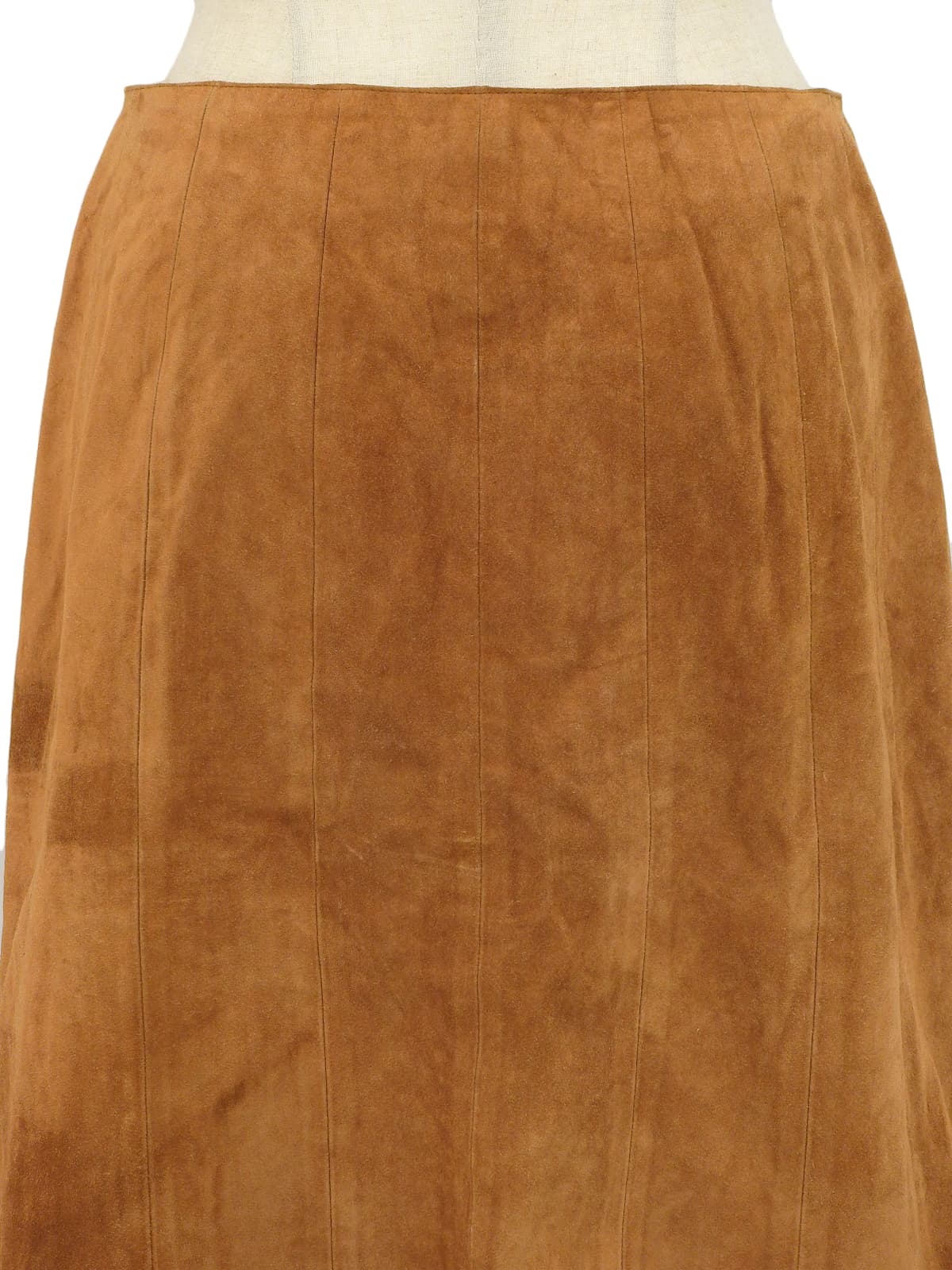Suede Logo Button Skirt #40 Brown