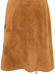スエードロゴボタンスカート ブラウン