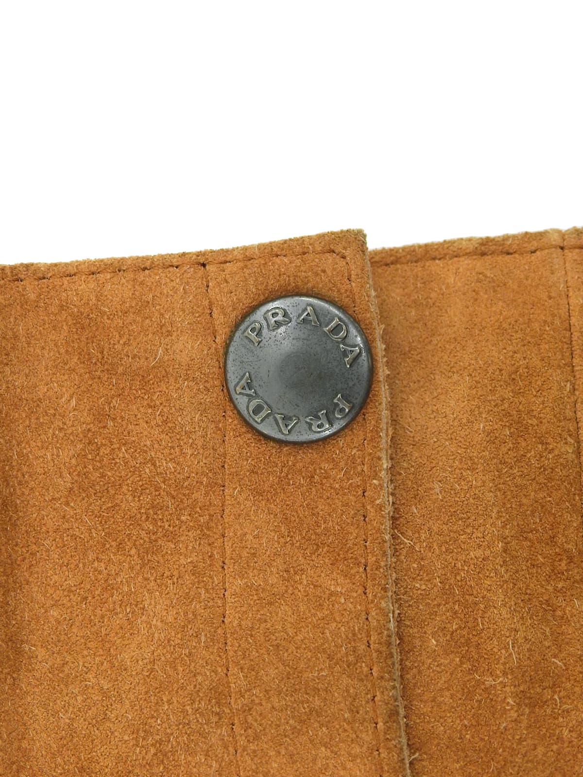 スエードロゴボタンスカート ブラウン