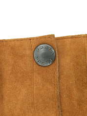 スエードロゴボタンスカート ブラウン