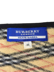 ノバチェックパターンリボン半袖トップス ベージュ