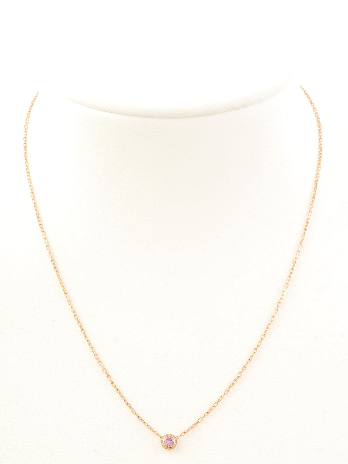 18Kピンクサファイヤダムールネックレス ピンクゴールド