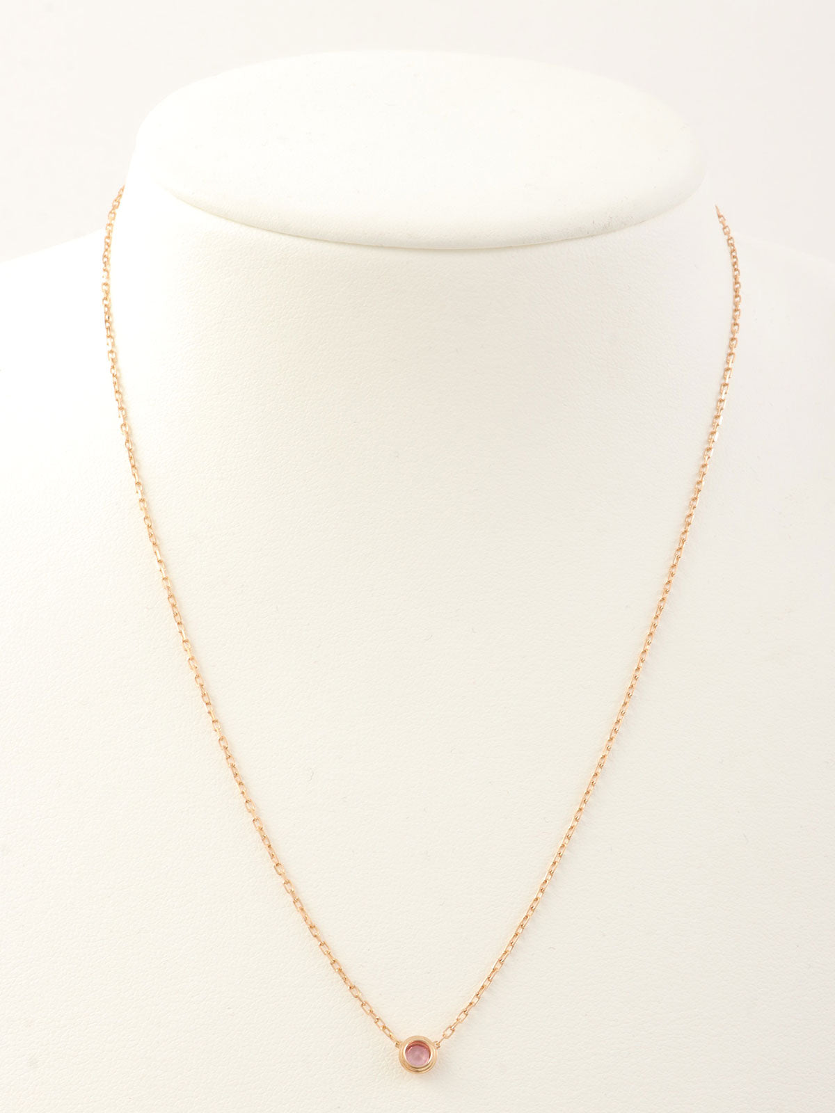 18Kピンクサファイヤダムールネックレス ピンクゴールド