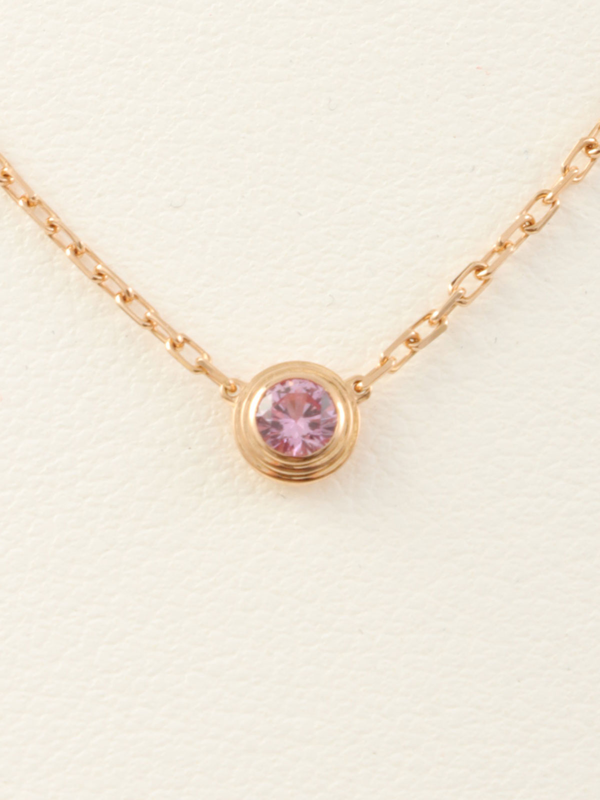 18Kピンクサファイヤダムールネックレス ピンクゴールド