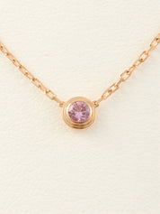 18Kピンクサファイヤダムールネックレス ピンクゴールド