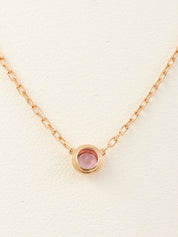 18Kピンクサファイヤダムールネックレス ピンクゴールド