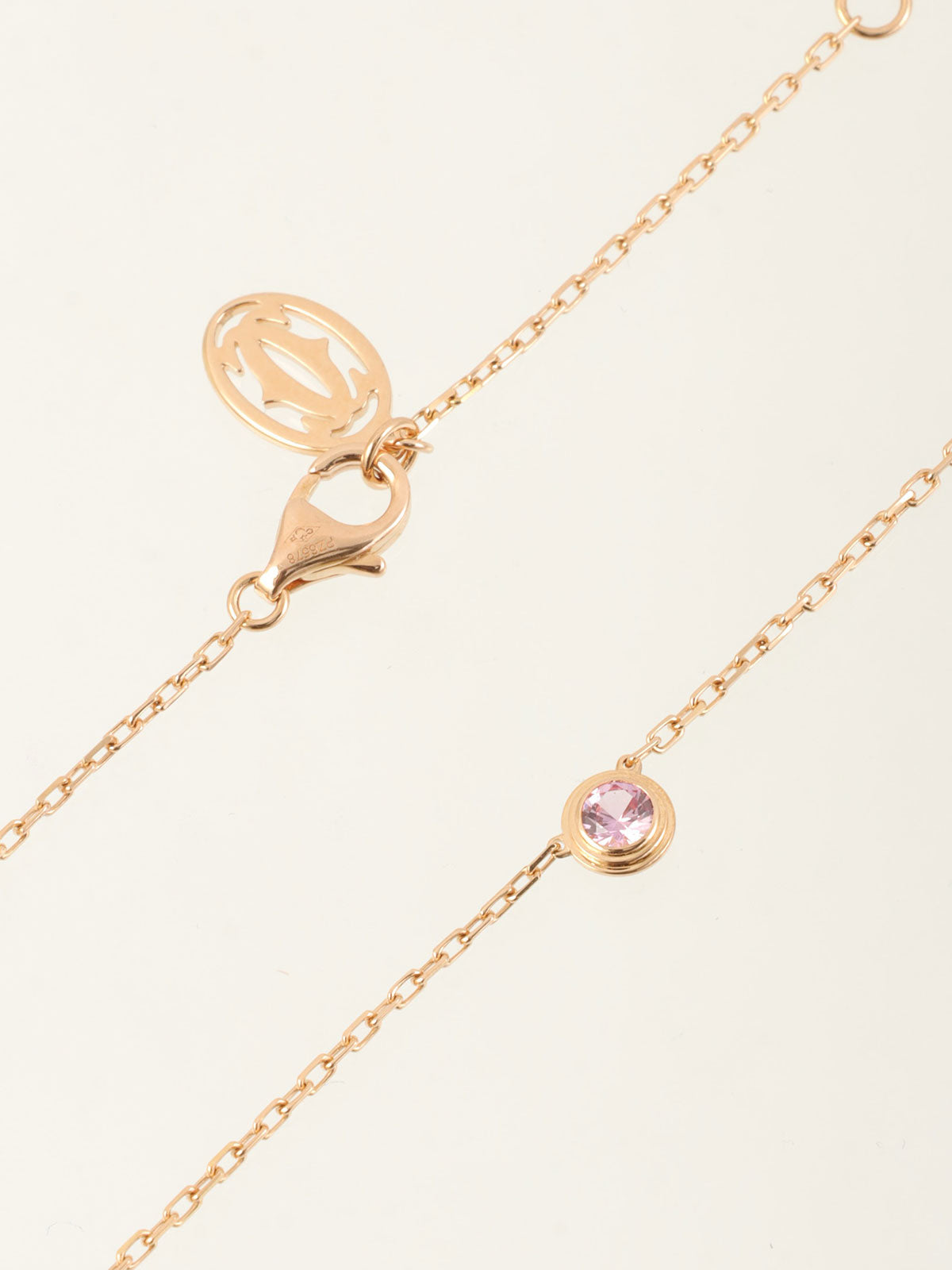 18Kピンクサファイヤダムールネックレス ピンクゴールド