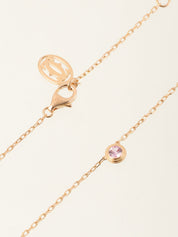 18Kピンクサファイヤダムールネックレス ピンクゴールド