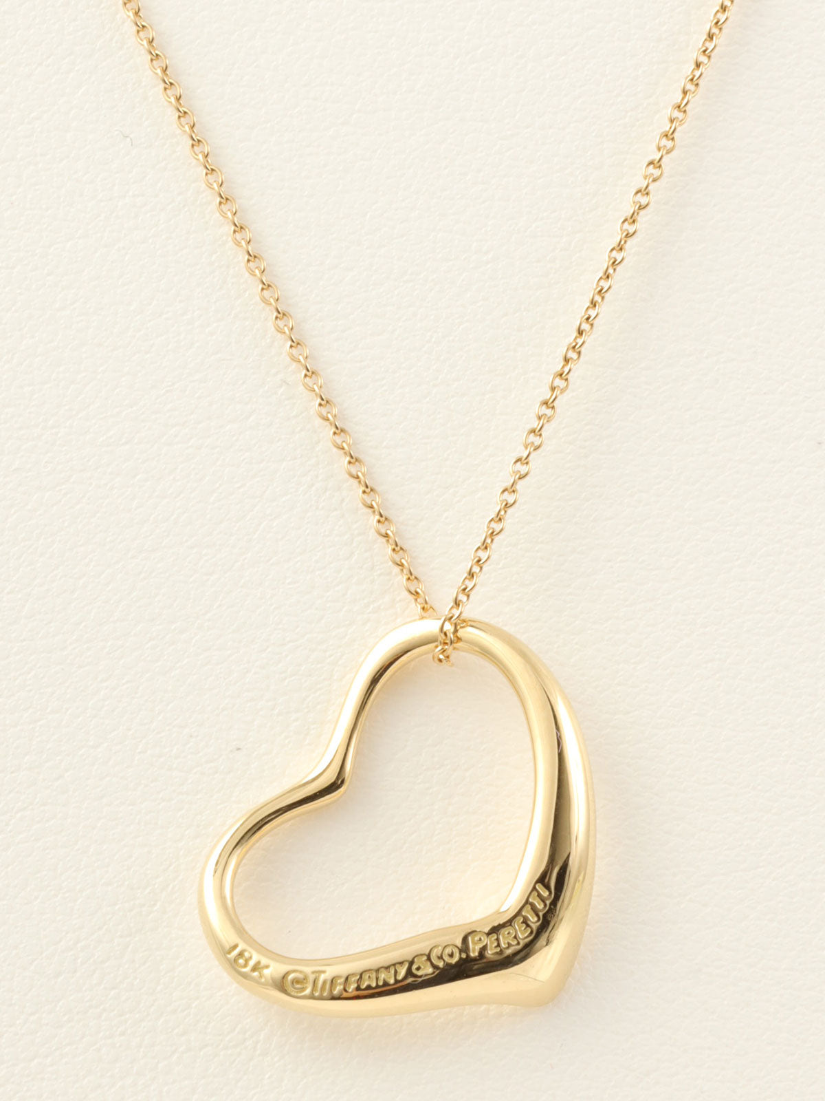 18Kオープンハートネックレス ゴールド