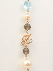 18K Pearl Multi-Stone Long Necklace, Pink Gold