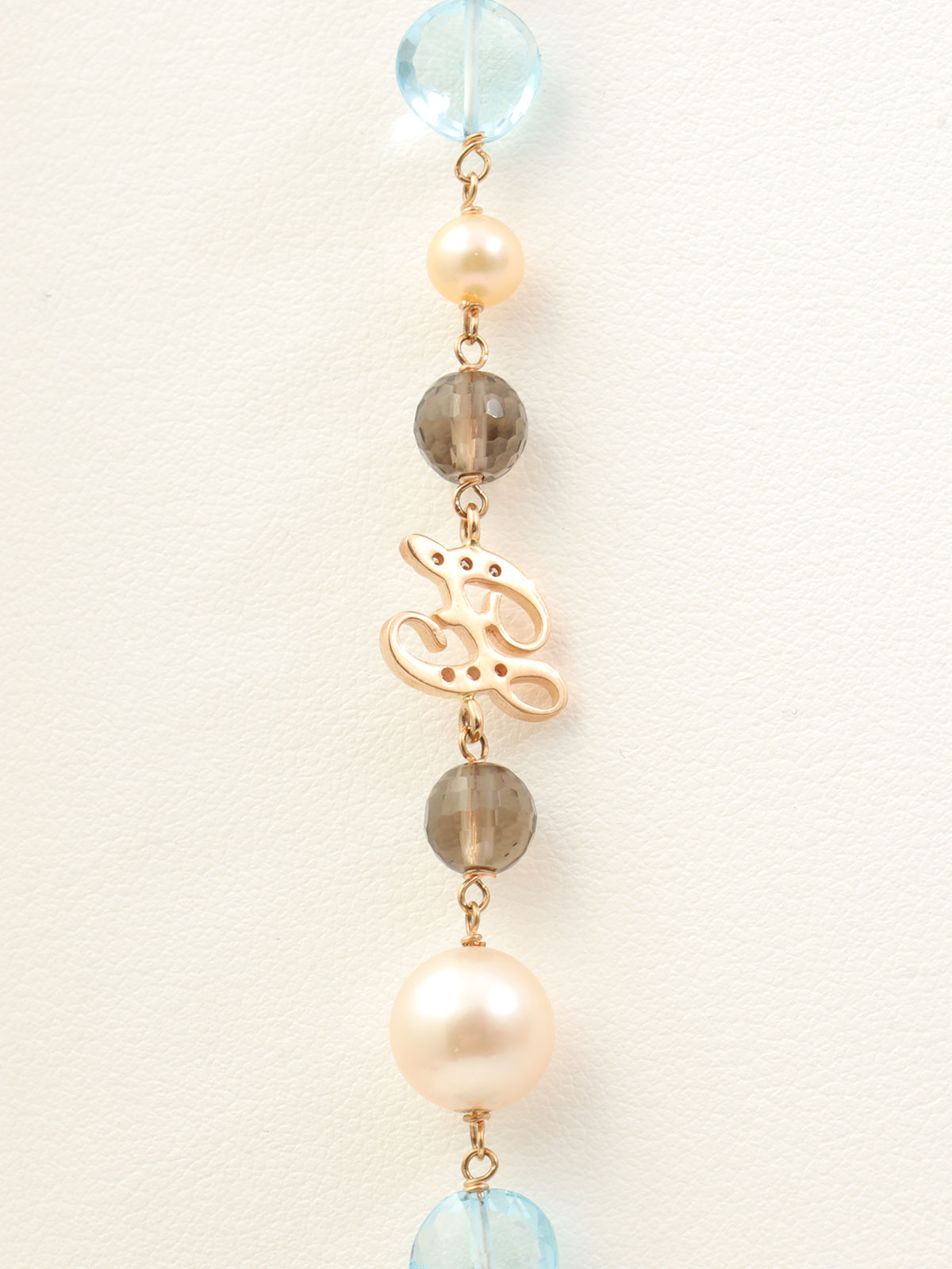 18K Pearl Multi-Stone Long Necklace, Pink Gold
