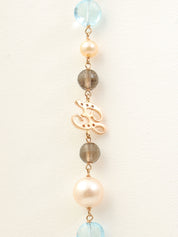 18K Pearl Multi-Stone Long Necklace, Pink Gold