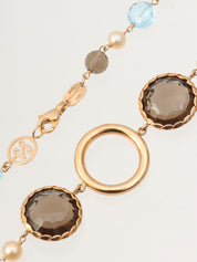 18K Pearl Multi-Stone Long Necklace, Pink Gold