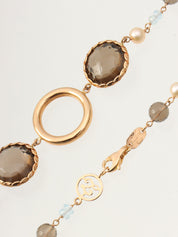 18K Pearl Multi-Stone Long Necklace, Pink Gold