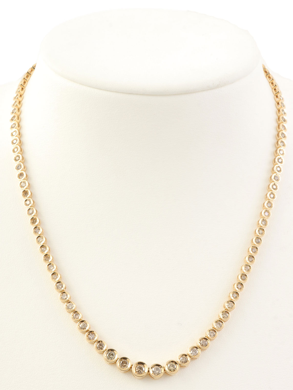 18Kダイヤモンドテニスチェーンネックレス ゴールド