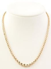 18Kダイヤモンドテニスチェーンネックレス ゴールド