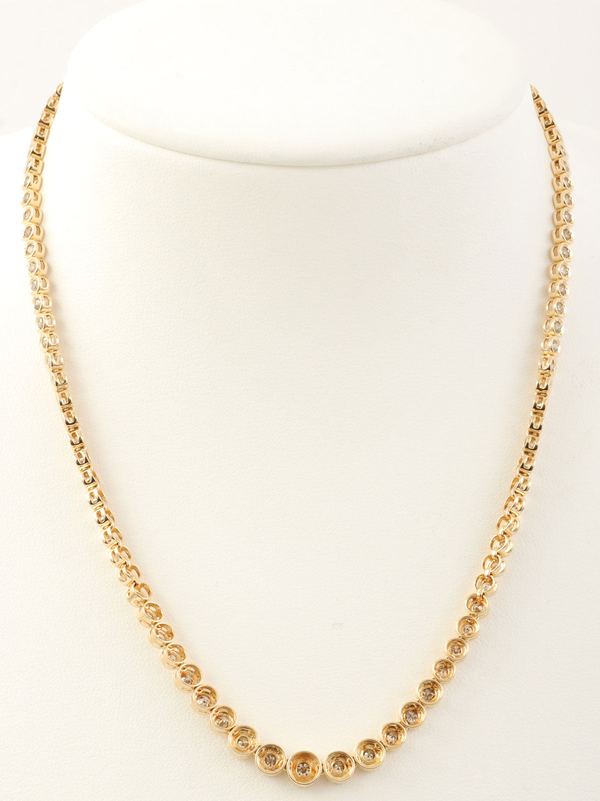 18Kダイヤモンドテニスチェーンネックレス ゴールド