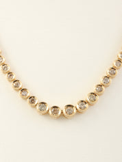 18Kダイヤモンドテニスチェーンネックレス ゴールド