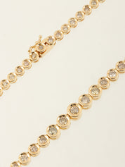 18Kダイヤモンドテニスチェーンネックレス ゴールド