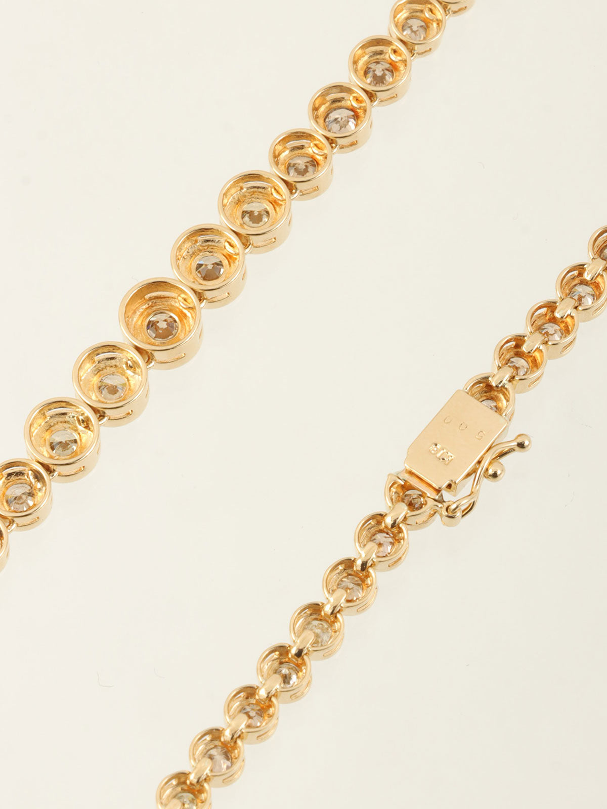 18Kダイヤモンドテニスチェーンネックレス ゴールド