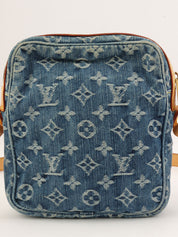 2007 Denim Monogram Camera Bag Blue