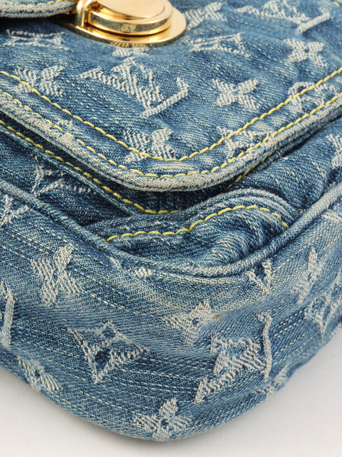 2007 Denim Monogram Camera Bag Blue