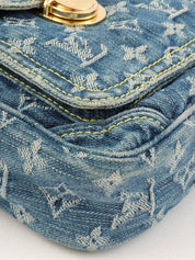 2007 Denim Monogram Camera Bag Blue