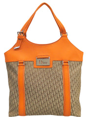 ストリートシックトロッターパターントートバッグ オレンジ/ブラウン