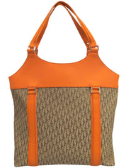 ストリートシックトロッターパターントートバッグ オレンジ/ブラウン