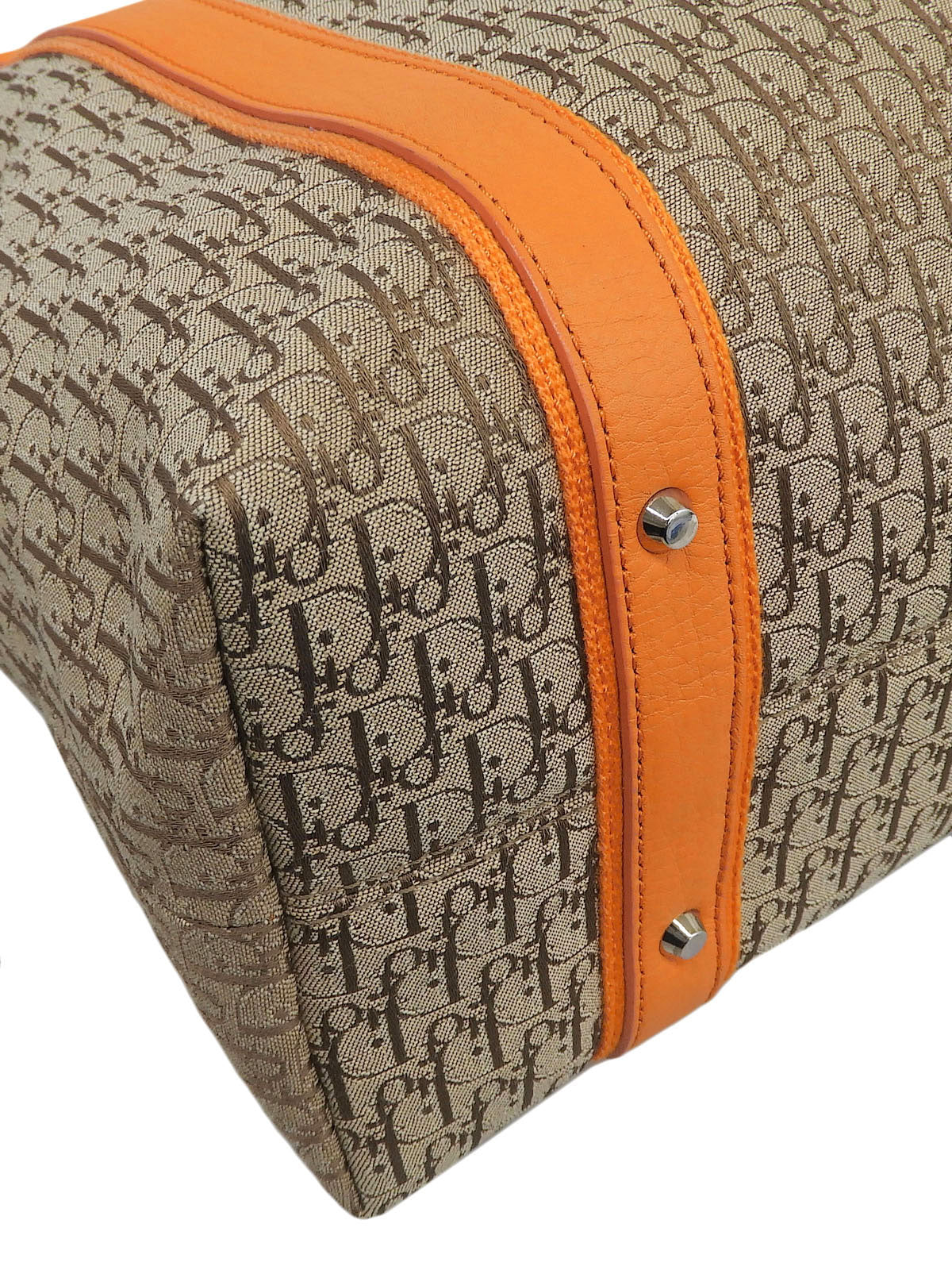 ストリートシックトロッターパターントートバッグ オレンジ/ブラウン