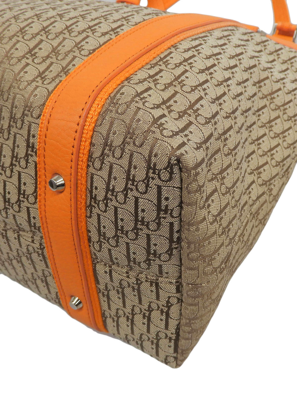 ストリートシックトロッターパターントートバッグ オレンジ/ブラウン