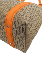 ストリートシックトロッターパターントートバッグ オレンジ/ブラウン