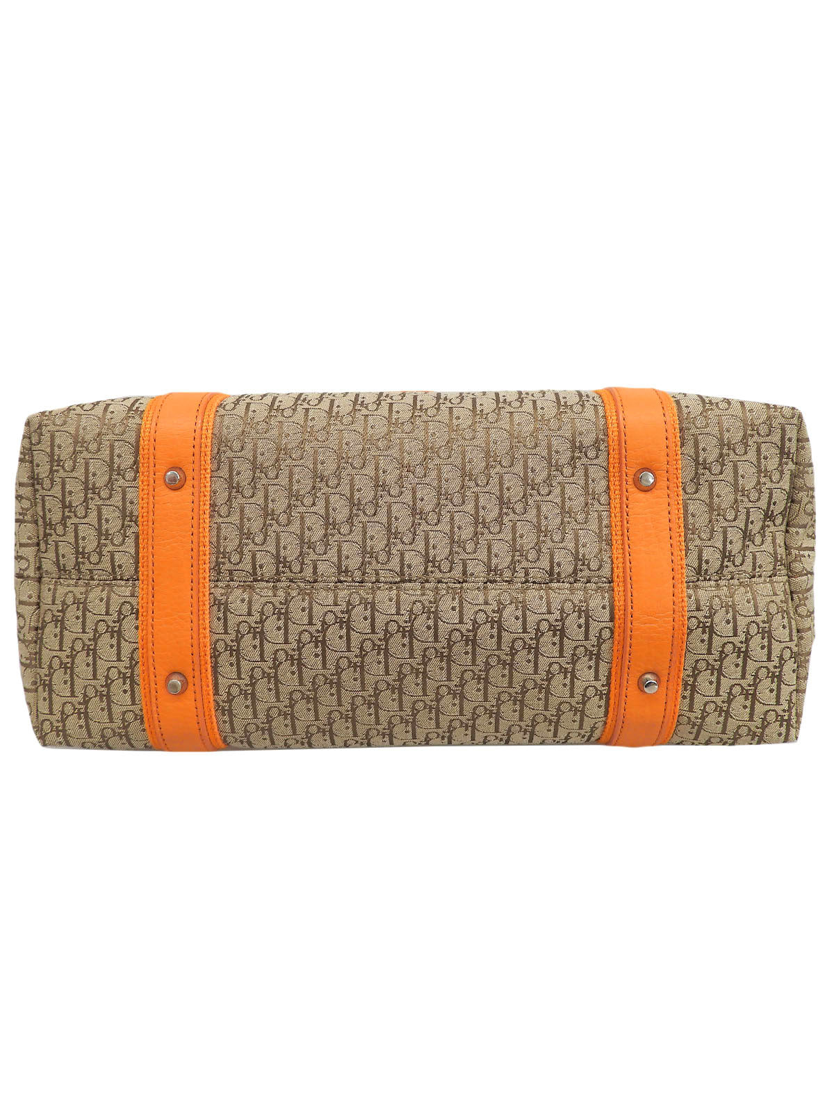 ストリートシックトロッターパターントートバッグ オレンジ/ブラウン