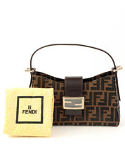 FF Zucca Pattern One-Shoulder Bag Brown