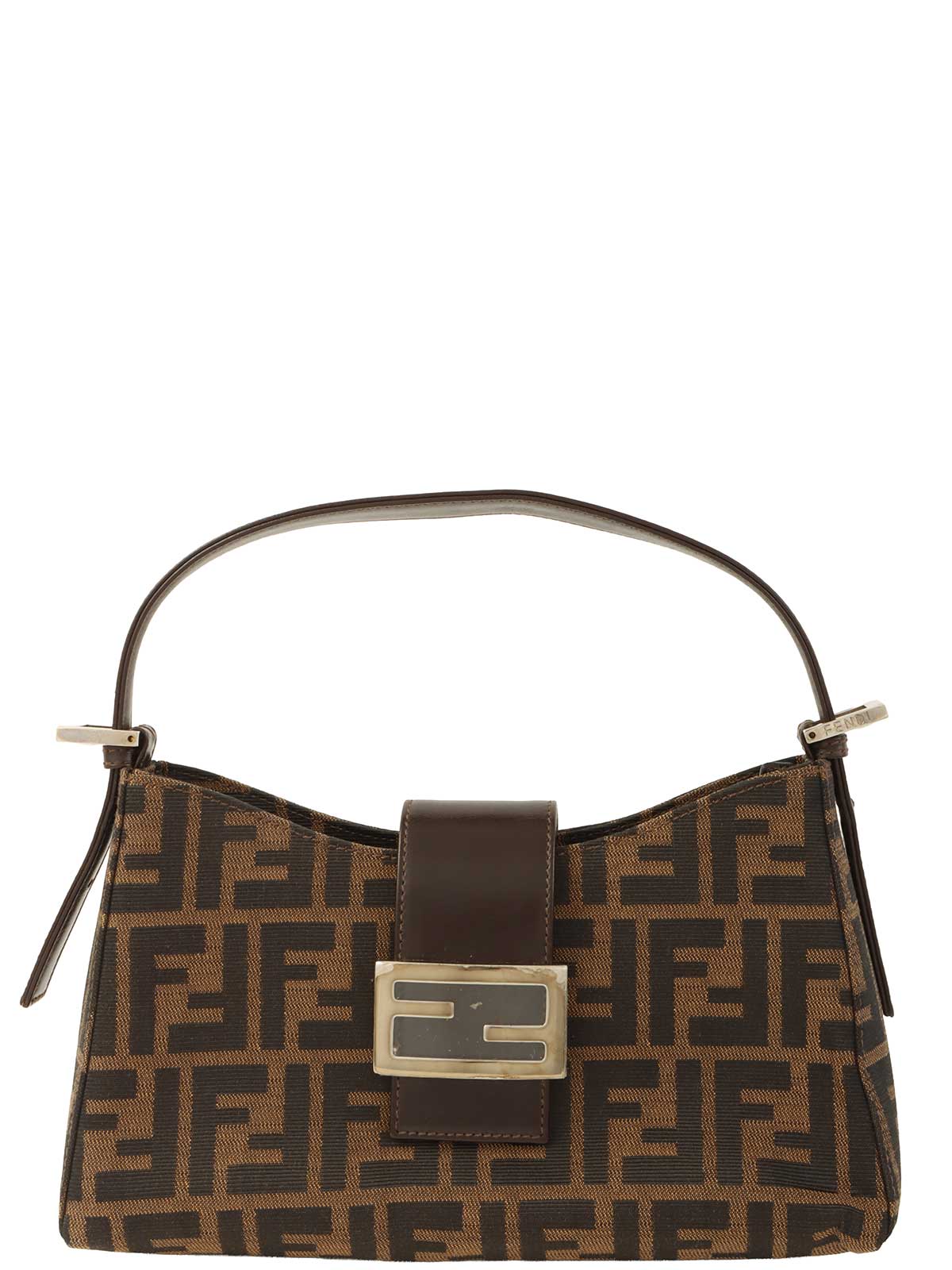 FF Zucca Pattern One-Shoulder Bag Brown