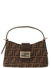FF Zucca Pattern One-Shoulder Bag Brown
