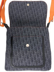 フライトライントロッターパターンショルダーバッグ ネイビー／オレンジ