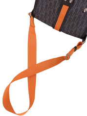 フライトライントロッターパターンショルダーバッグ ネイビー／オレンジ