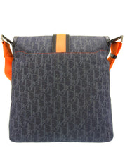 フライトライントロッターパターンショルダーバッグ ネイビー／オレンジ