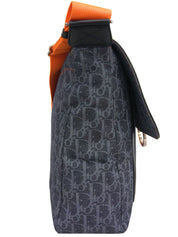 フライトライントロッターパターンショルダーバッグ ネイビー／オレンジ