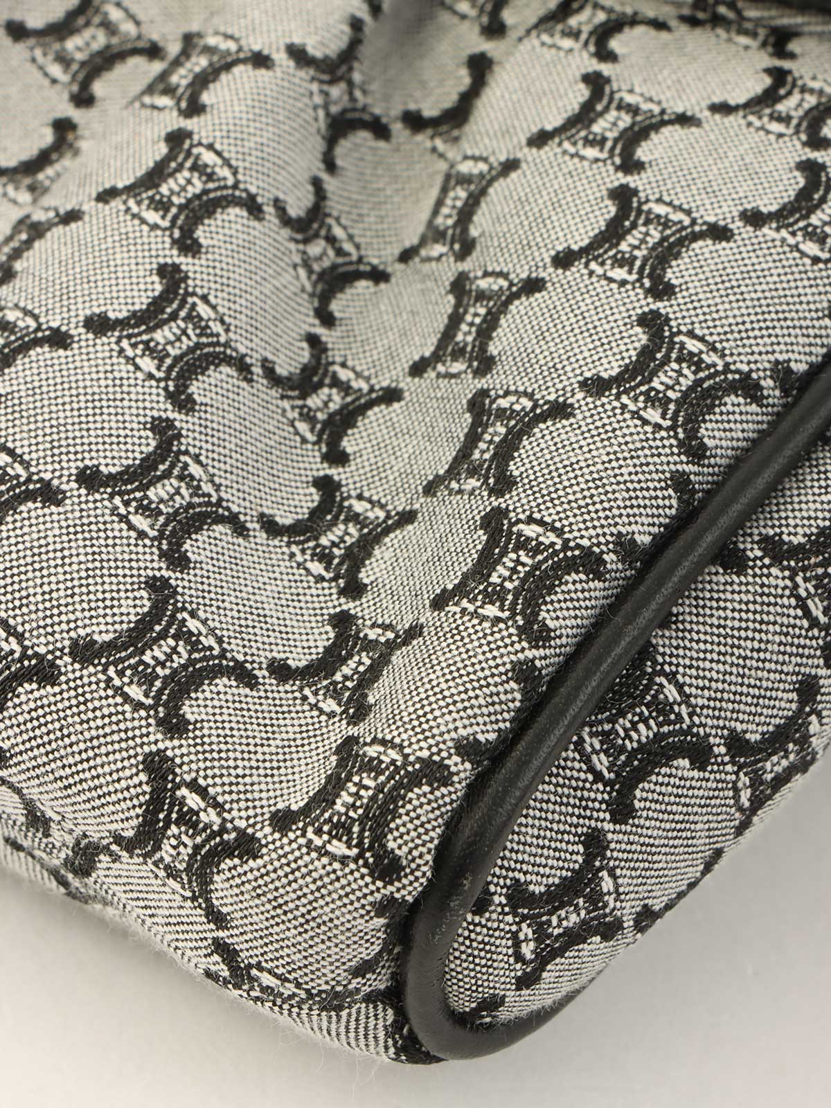 マカダムパターンロゴバックルハンドバッグ ブラック