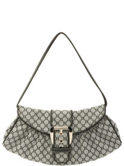 マカダムパターンロゴバックルハンドバッグ ブラック