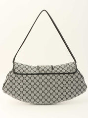 Macadam Pattern Logo Buckle Handbag in Black