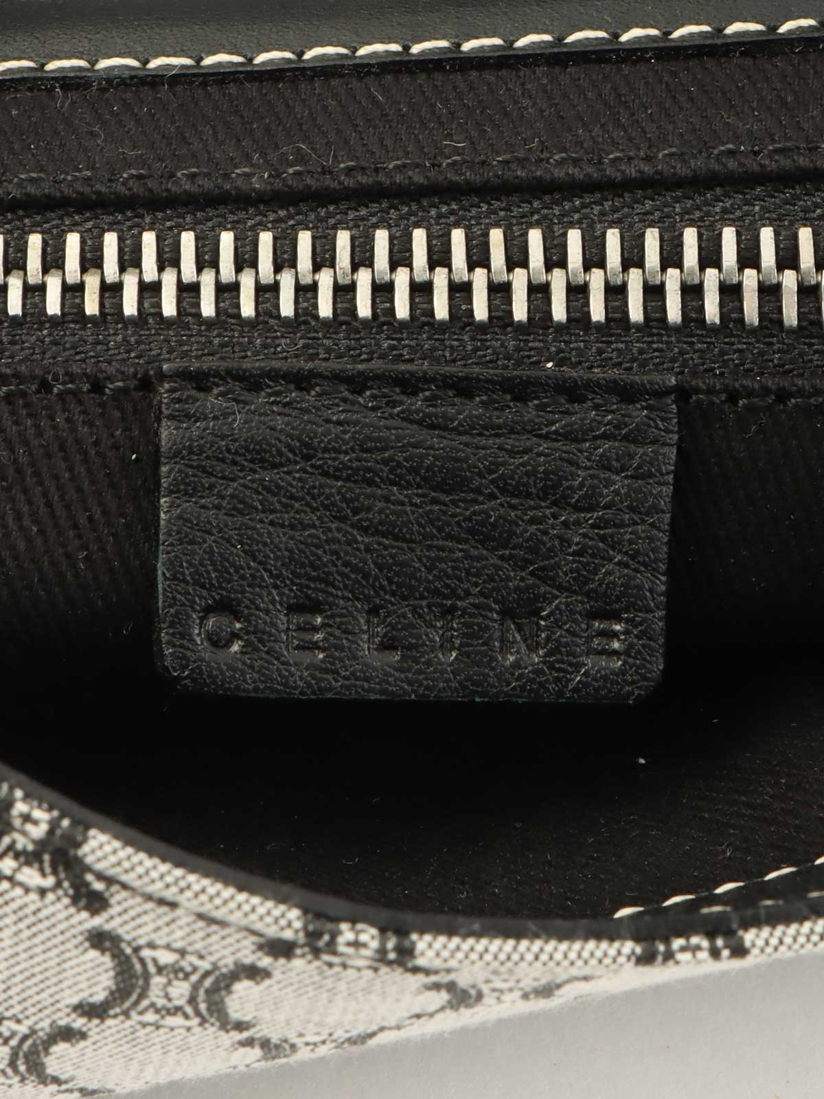 Macadam Pattern Logo Buckle Handbag in Black