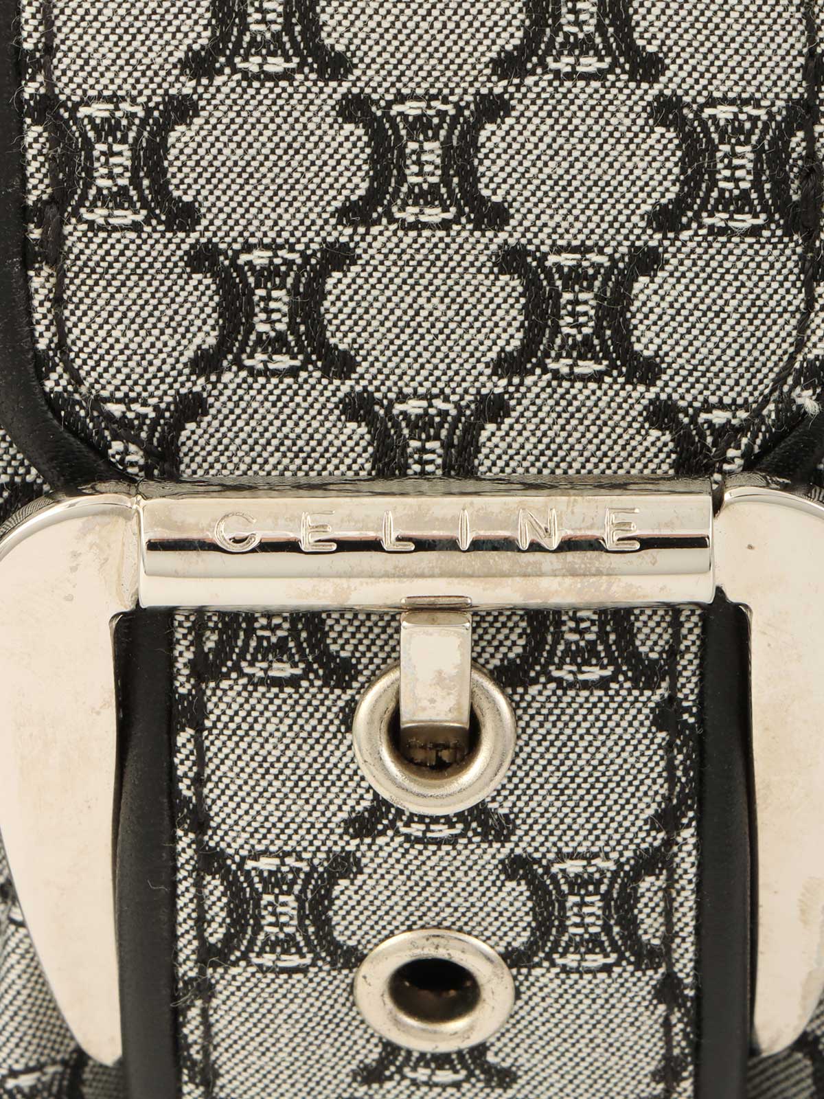 マカダムパターンロゴバックルハンドバッグ ブラック